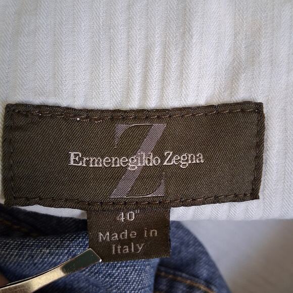 Ermenegildo Zegna Medium Dark Blue Jeans size 40 Made In Italy High rise luxury - Picture 3 of 13